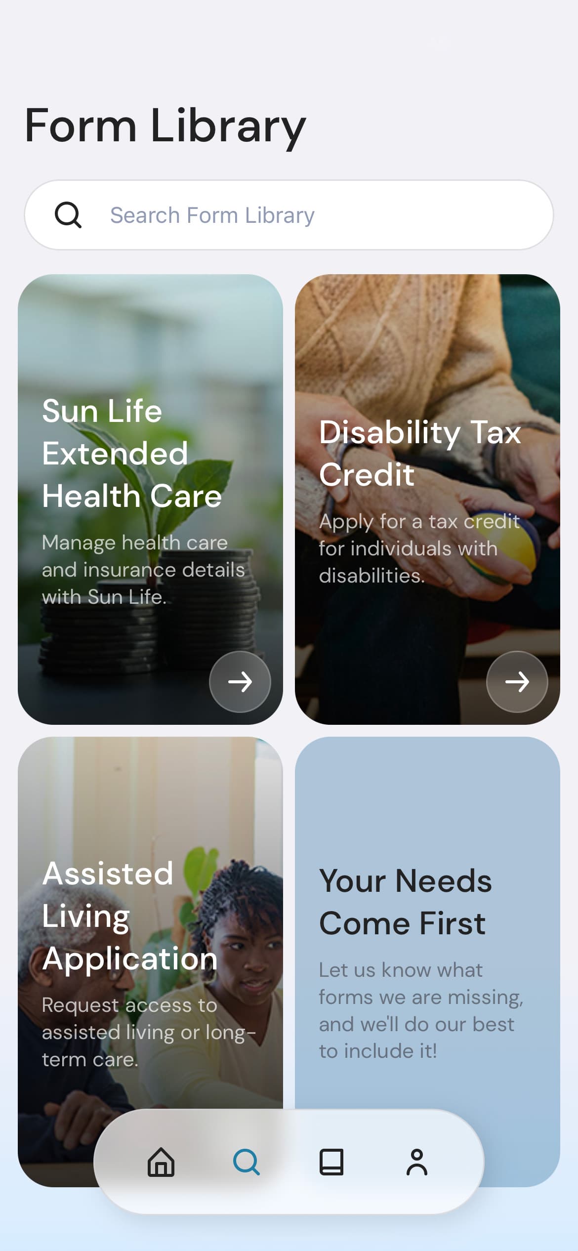 The form library on a phone